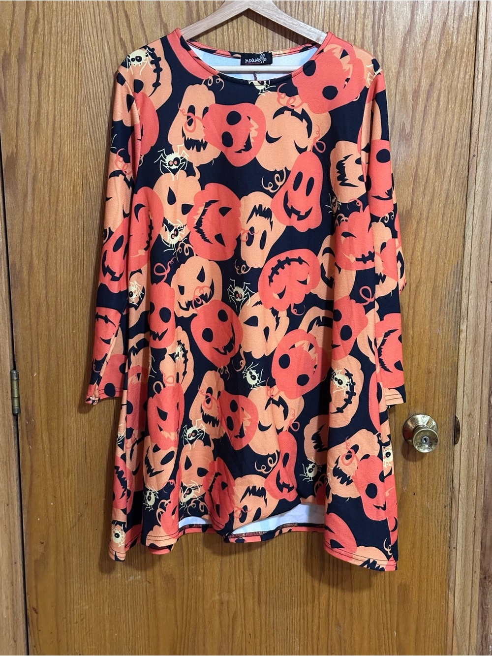 Nouvelle Novelty Pumpkin Print Halloween Swing Dress sz 22